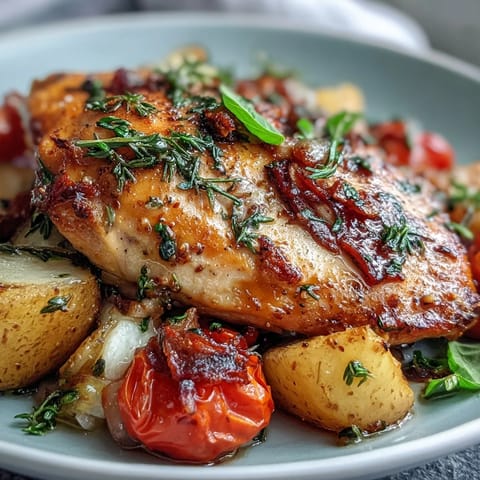 Colorful spring sheet pan meal featuring tender chicken breasts, roasted zucchini, and sweet cherry tomatoes, perfect for easy dinners.