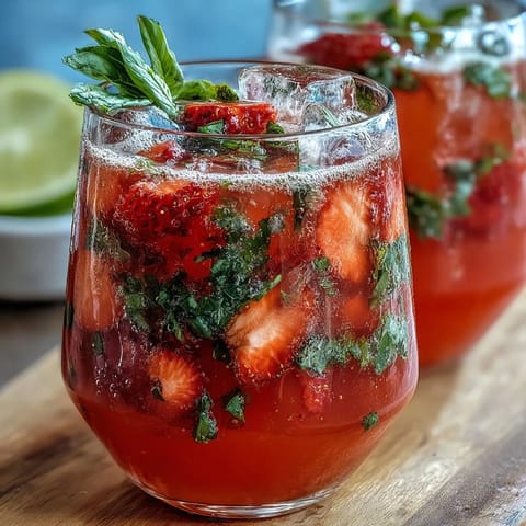Strawberry Basil Lemonade Pitcher