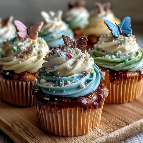 Spring Cupcakes Pastel Butterfly