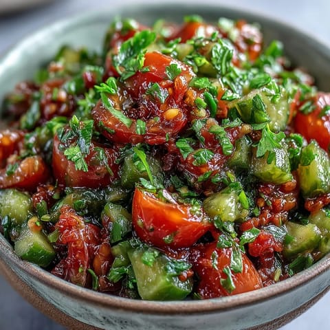 Vibrant pickle de gallo salsa bursting with fresh tomato, lime, and cilantro.