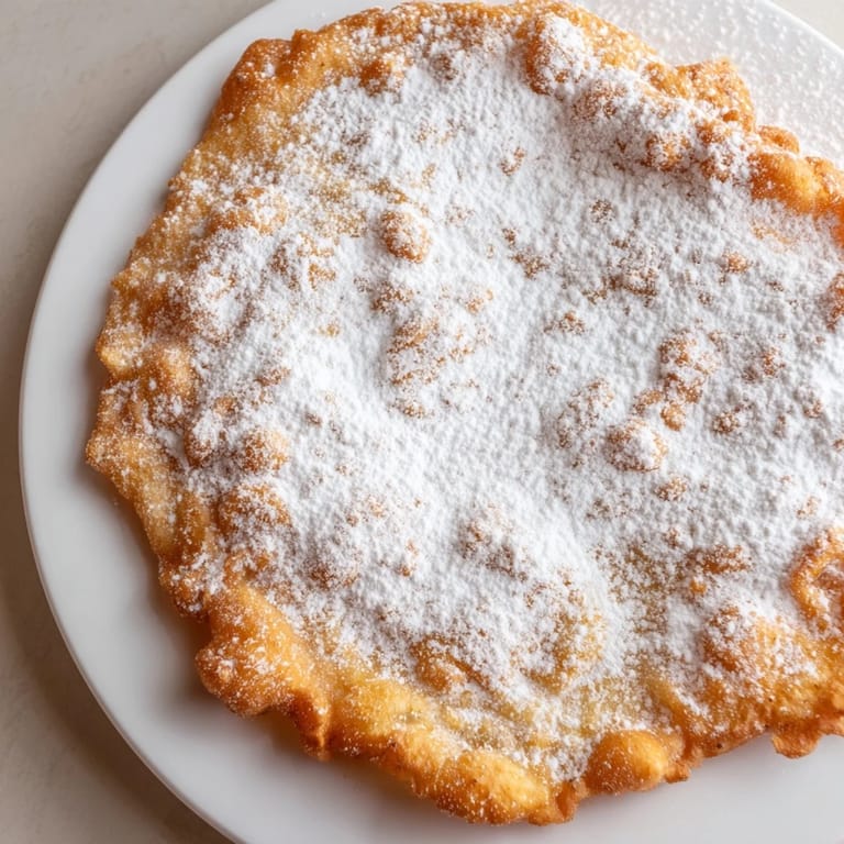 Warm fried dough, freshly made and ready to enjoy with a generous dusting of powdered sugar.