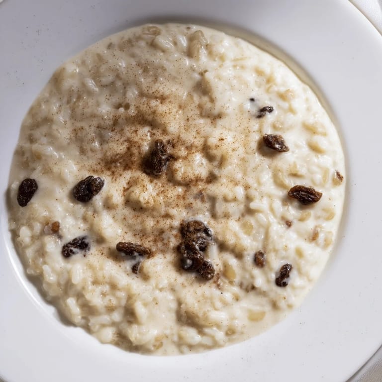 Baked Rice Pudding, bubbling gently in a dish, offering scents of vanilla and sweet spice.