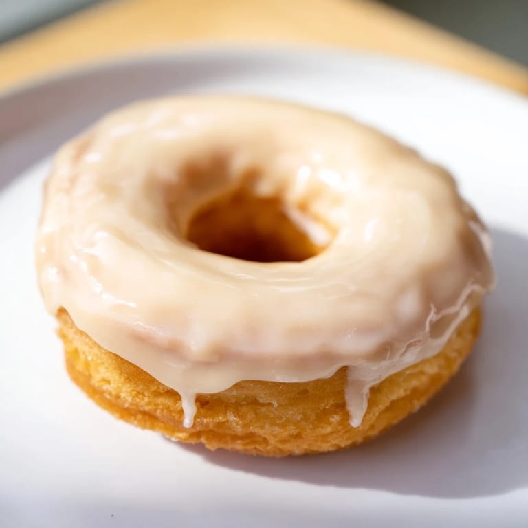 Fluffy vanilla-glazed yeast donuts piled high, perfect for a weekend breakfast treat and visual appeal.
