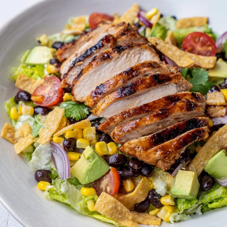 Fresh Honey Lime Chicken Taco Salad topped with honey-lime chicken, cheese, and zesty lime dressing.