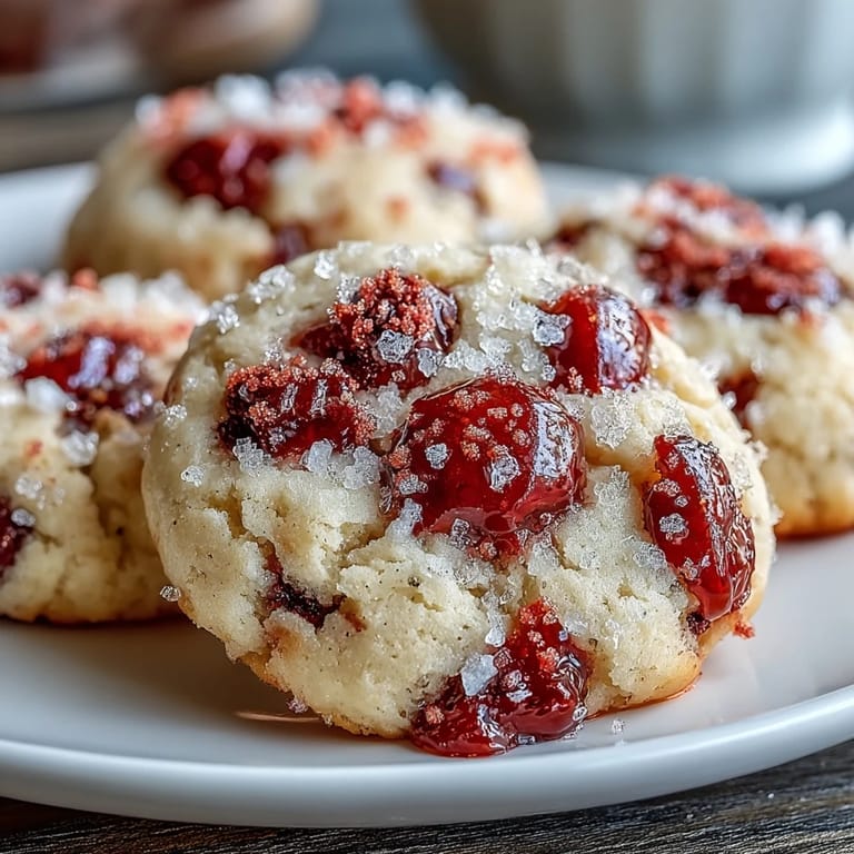Homemade Soft Chewy Raspberry Sugar Cookies are plated with fresh raspberries and a glass of milk for serving.