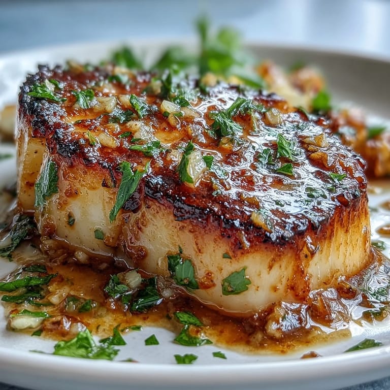 3. Tender scallops cooked in a rich, tangy lemon butter sauce, garnished with parsley and ready to impress.