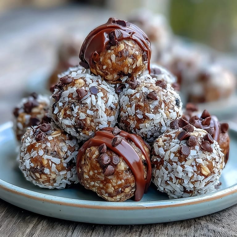 Homemade energy balls with oats and chocolate chips, a nutritious soccer game snack that kids love for pre-game fuel.