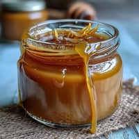 A golden dandelion jelly with fresh lemon and honey, perfect for spreading on warm toast or biscuits.